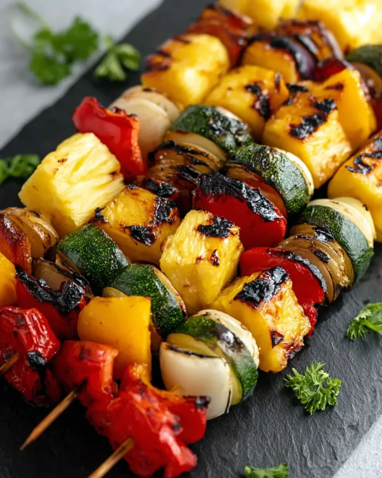 Grilled Pineapple Veggie Kabobs