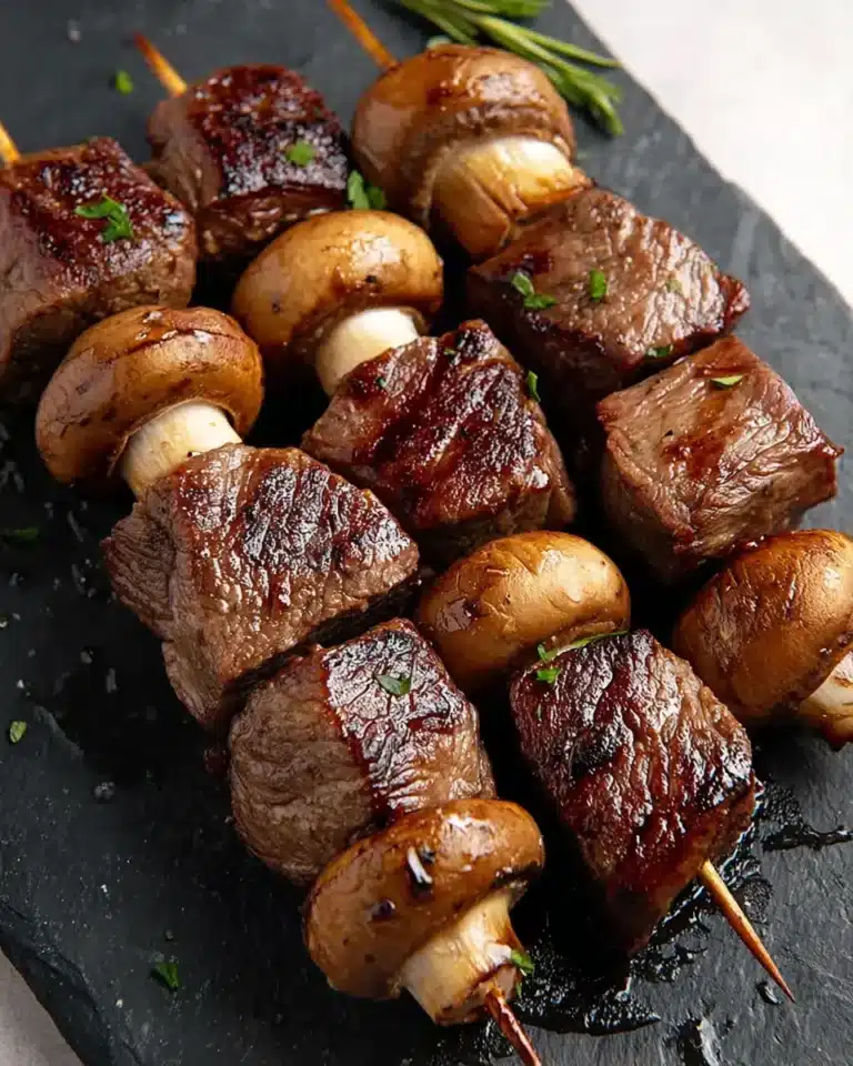 Grilled Steak and Mushroom Kabobs