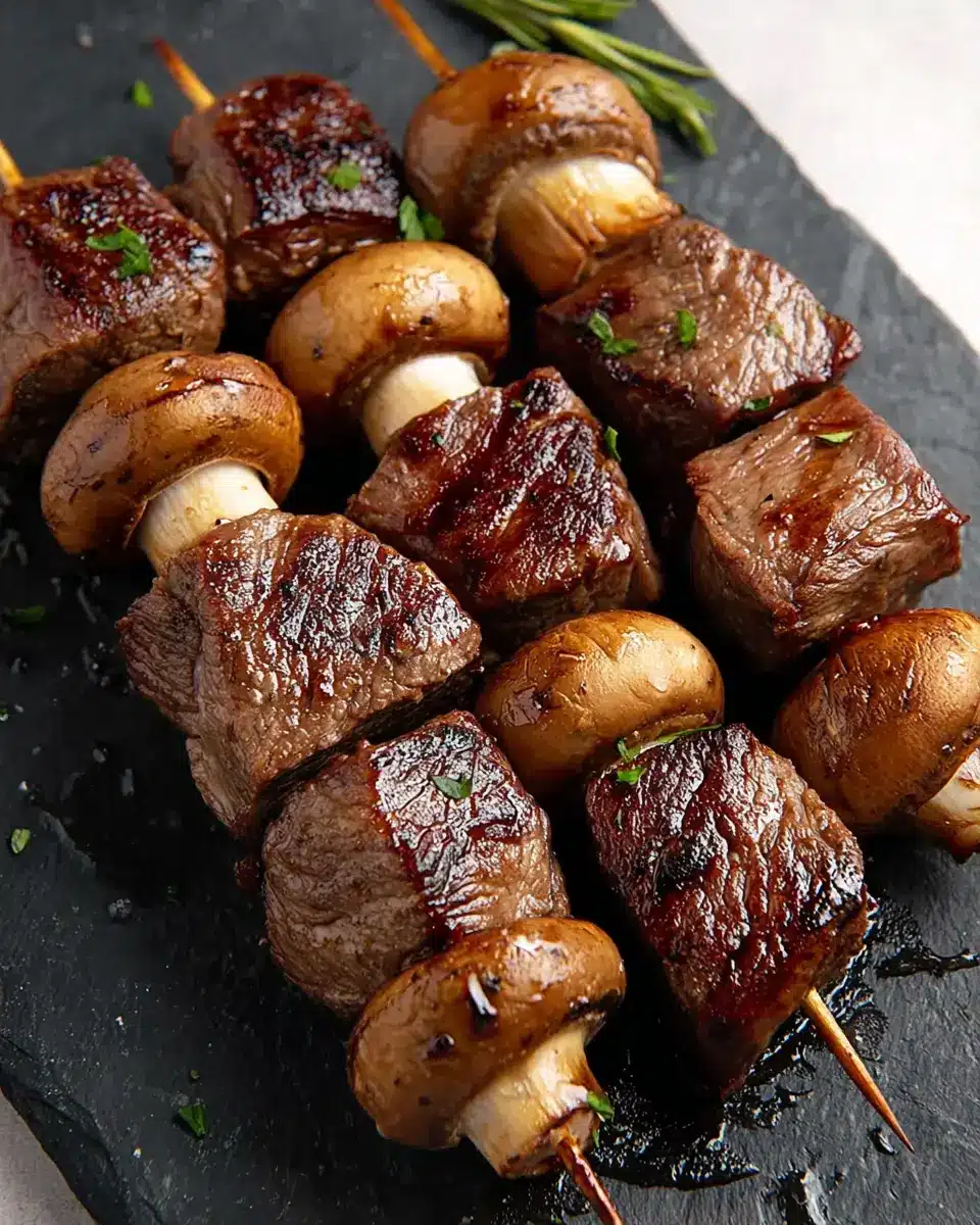 Grilled Steak and Mushroom Kabobs