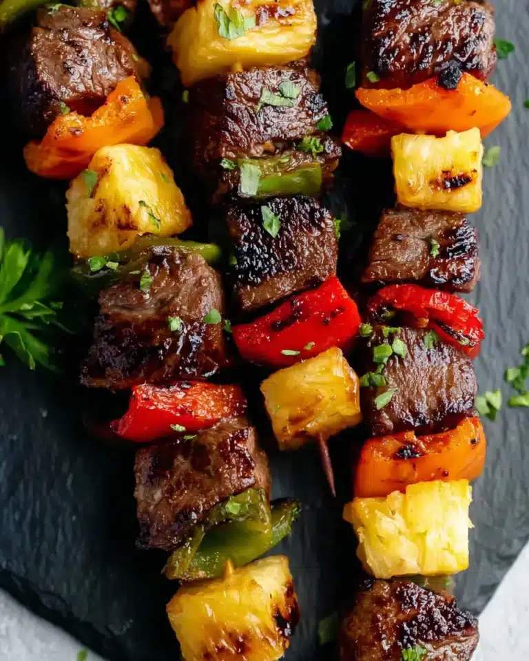 Grilled Steak and Pineapple Kabobs