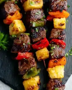 Grilled Steak and Pineapple Kabobs