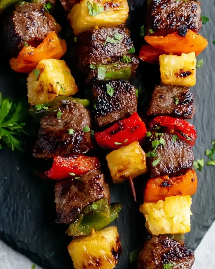 Grilled Steak and Pineapple Kabobs