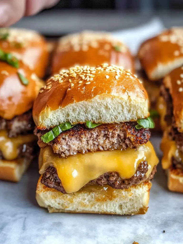 Hawaiian roll cheeseburger sliders