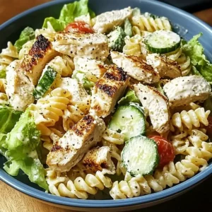 High-Protein Chicken Caesar Pasta Salad