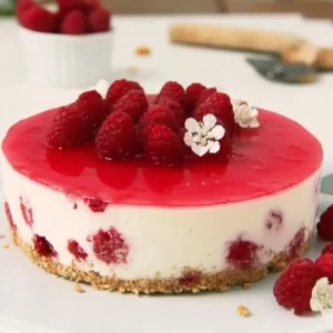 No-Bake Raspberry Yogurt Cake