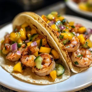 Honey Chipotle Shrimp Tacos with Mango Salsa