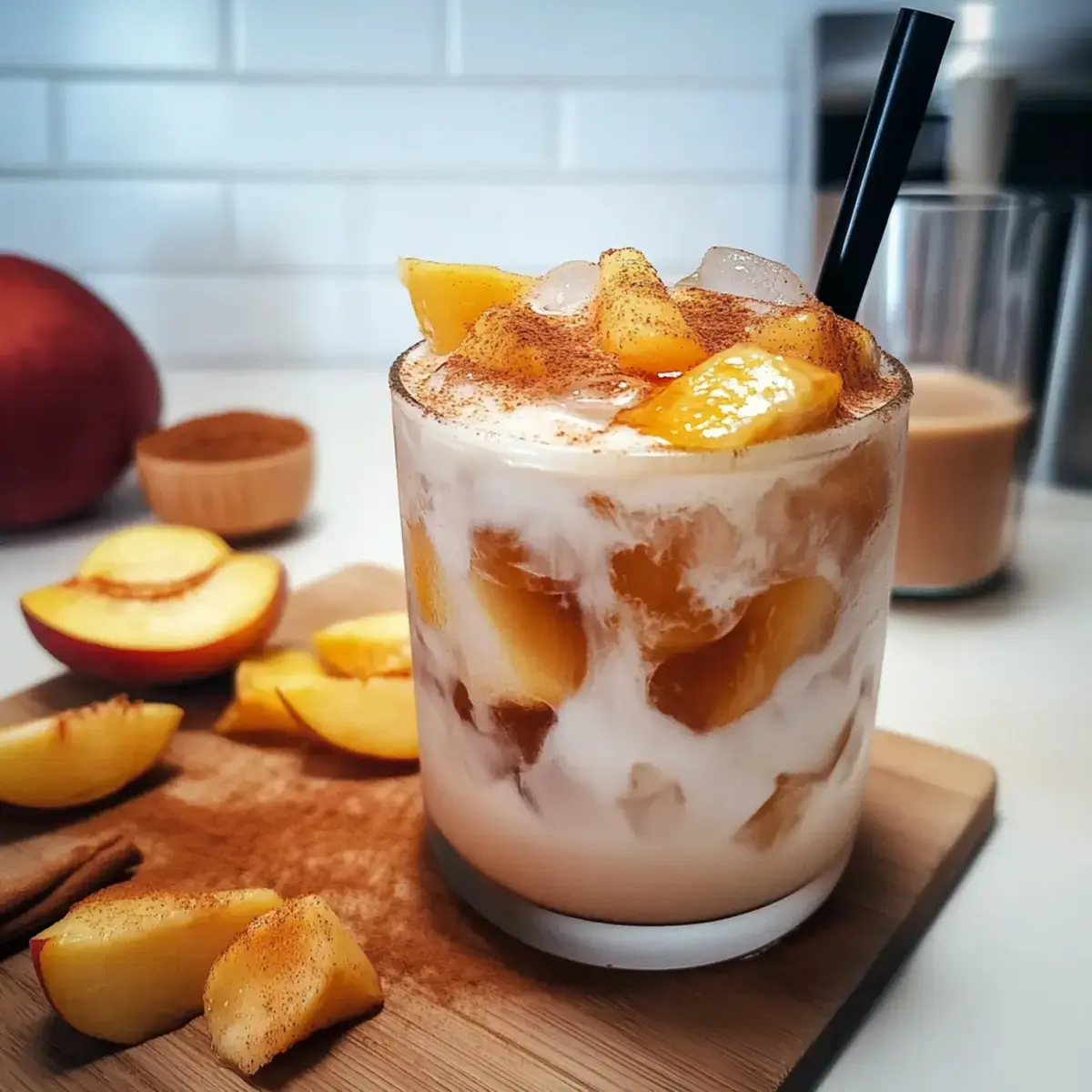 Iced Peach Cobbler Chai Latte