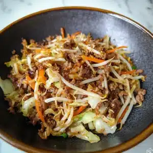 Korean-style Sauteed Beef with Bean Sprouts and Cabbage