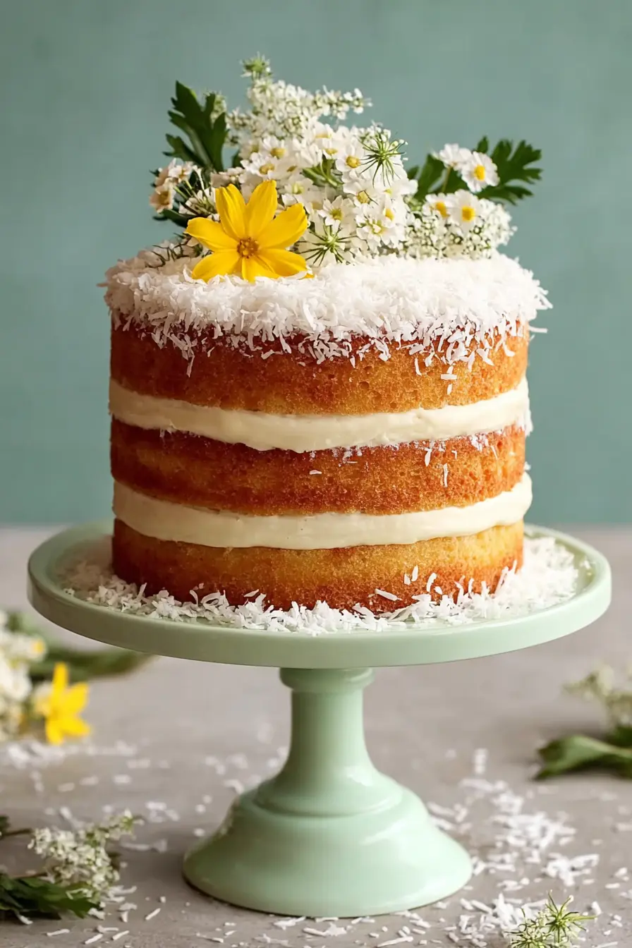 Lemon Coconut Naked Cake