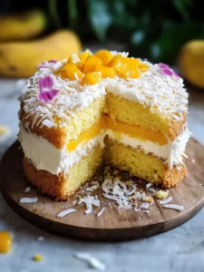 Mango Coconut Lava Sponge Cake