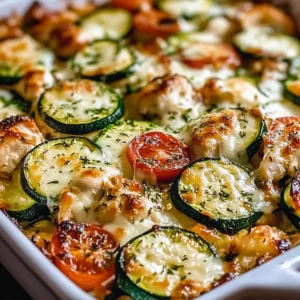 Mediterranean Chicken Zucchini Bake