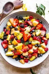 Melon Pineapple Fruit Salad with Berries