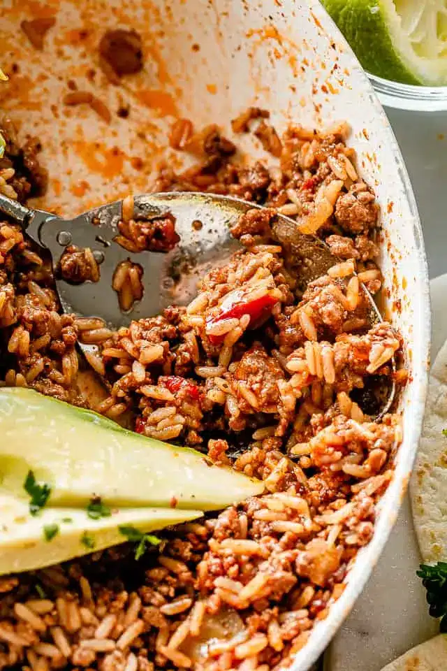 Mexican Beef and Rice Skillet