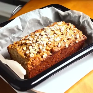 Moist Banana Bread with Oats and Honey