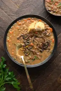 Mushroom Lentil Soup