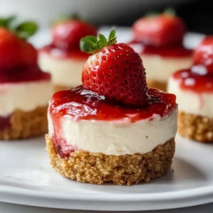 No-Bake Strawberry Mini Cheesecakes