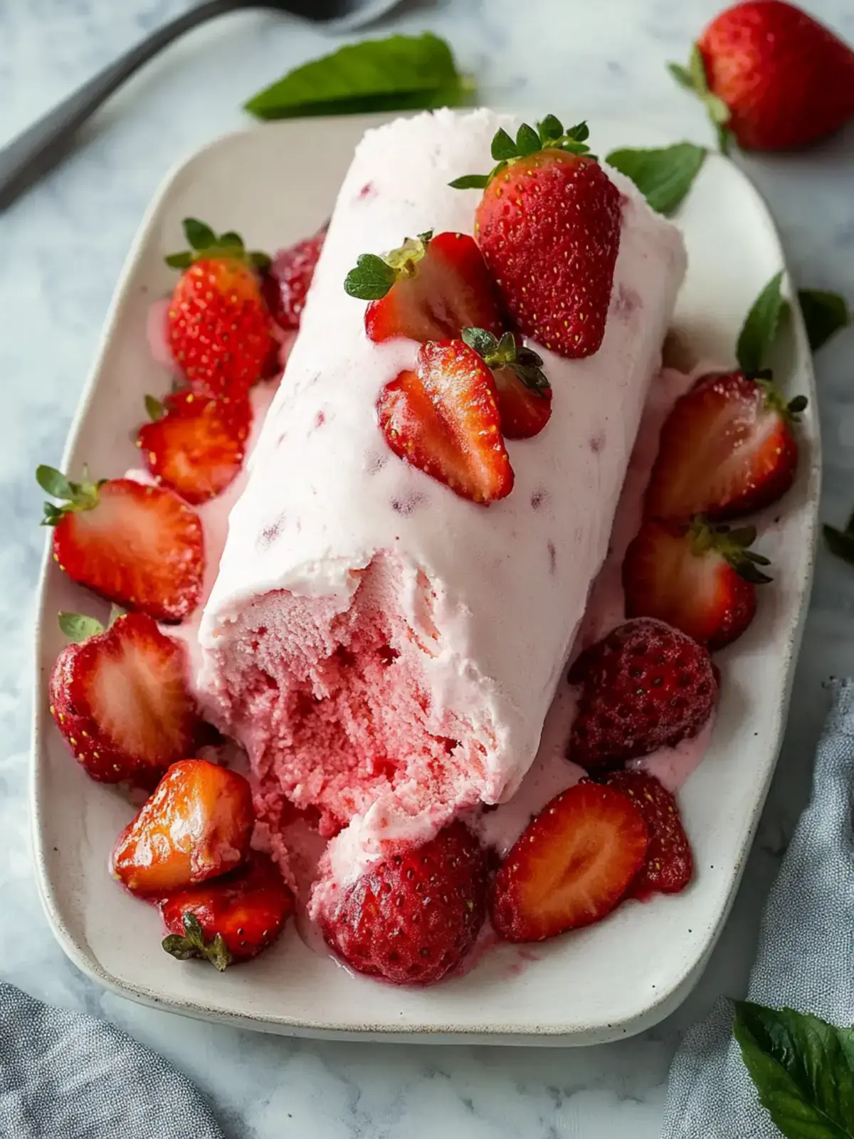 No-Churn Strawberry Semifreddo