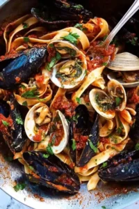 Pasta with Tomato Mussel Sauce