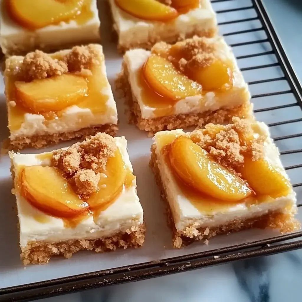 Peach Cobbler Cheesecake Bars