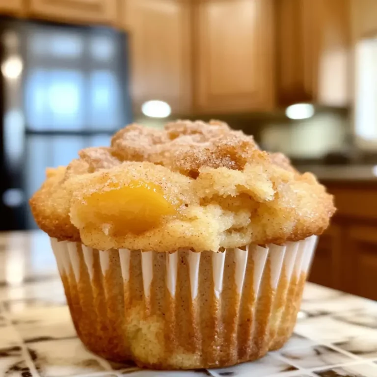 Peach cobbler muffins