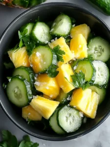 Pineapple Cucumber Salad with Zesty Lime Dressing