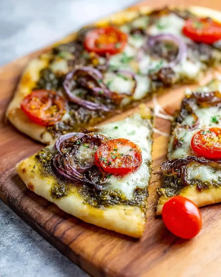 Red Onion Naan Pesto Pizza