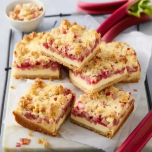 Rhubarb Crumble Cake with Quark
