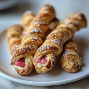 Easy Rhubarb Cream Cheese Danish Twists