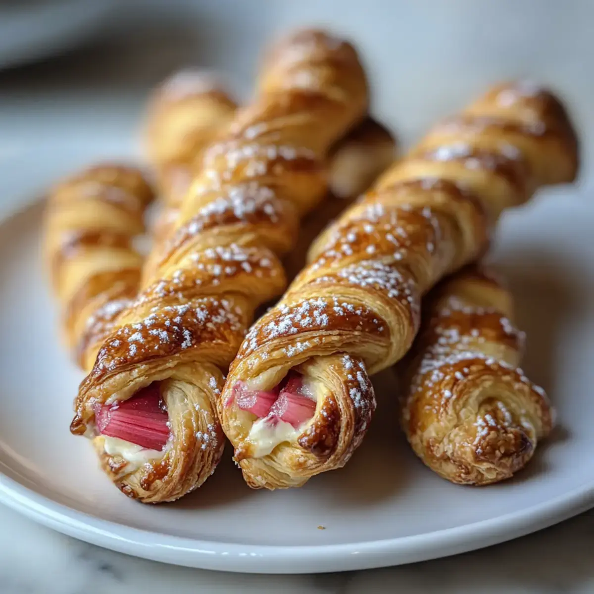 Rhubarb Cream Cheese Danish Twists
