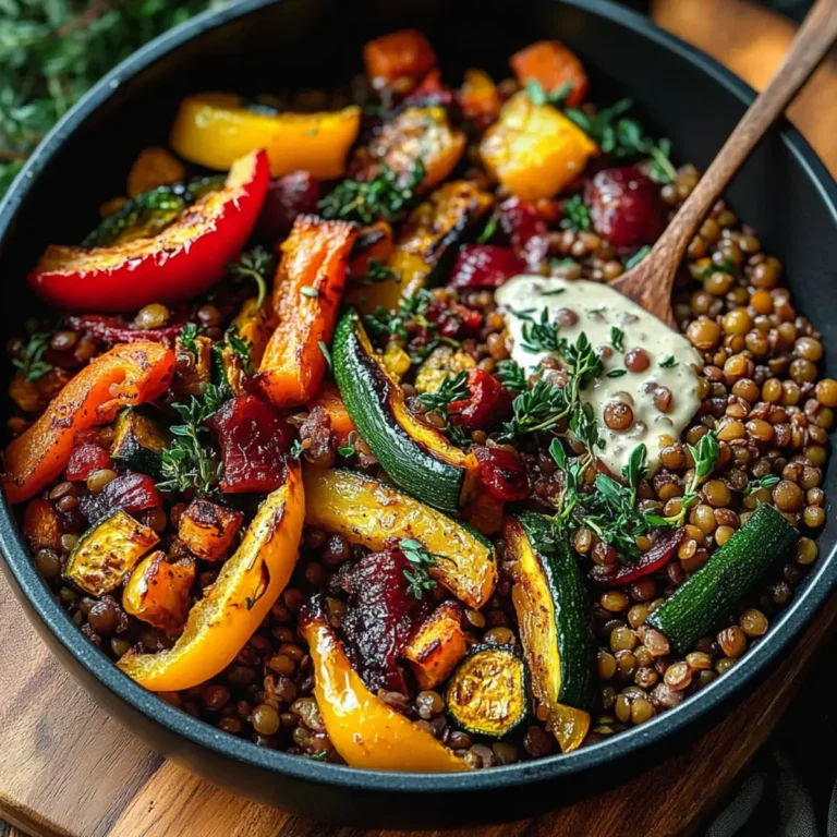 Roasted Veggie Lentil Grain Bowl
