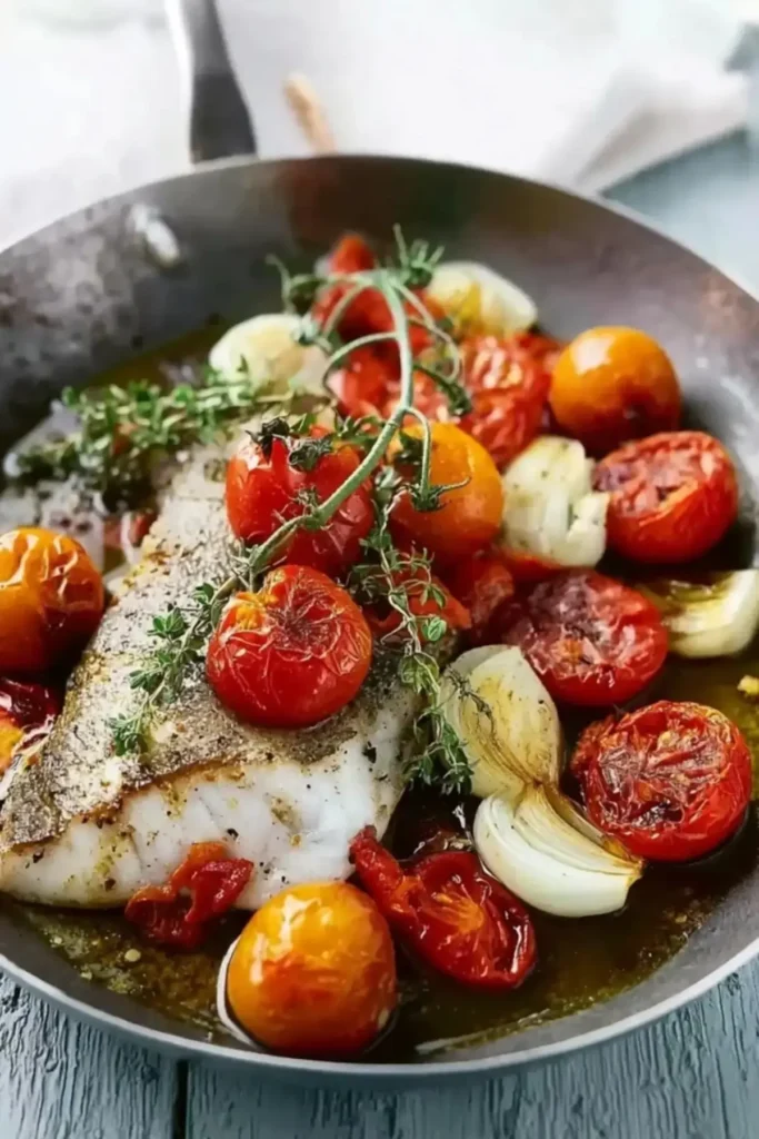 Rotzungenfilet mit Kirschtomaten