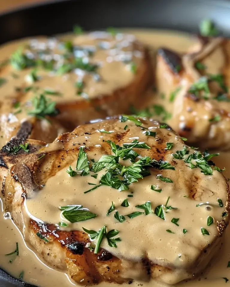 Smothered Boneless Pork Chops Creamy Garlic Sauce