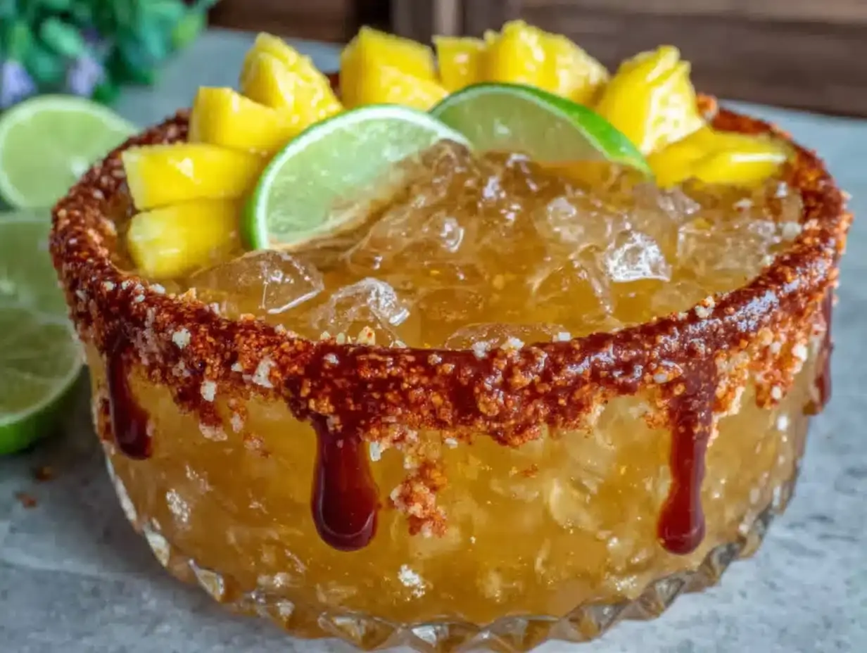 Spicy Mango Margarita with Tajín Rim