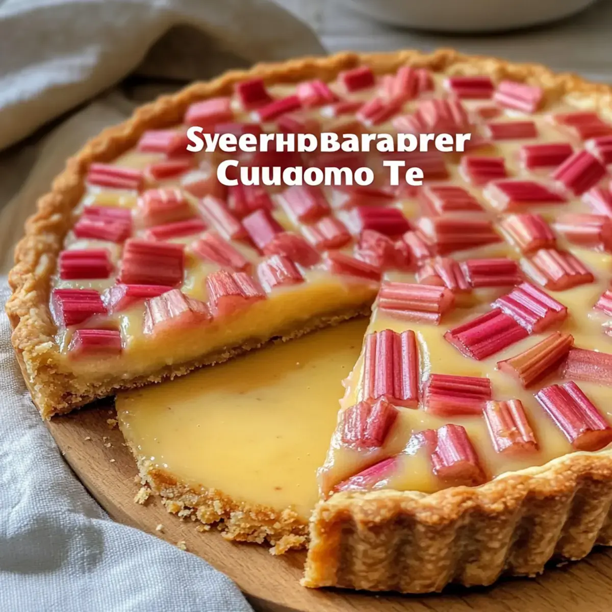 Sweet Rhubarb Custard Tart