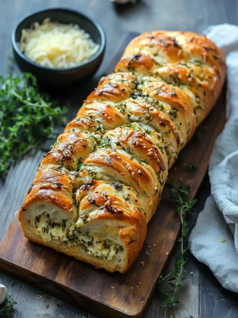 Swirled Garlic Herb and Cheese Bread