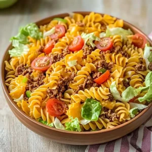 Taco Pasta Salad with Ground Beef