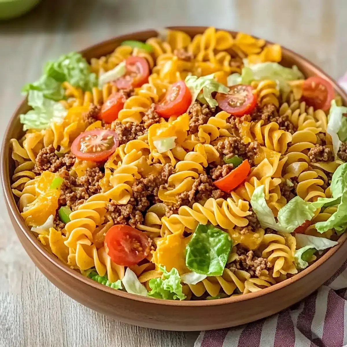 Taco Pasta Salad with Ground Beef