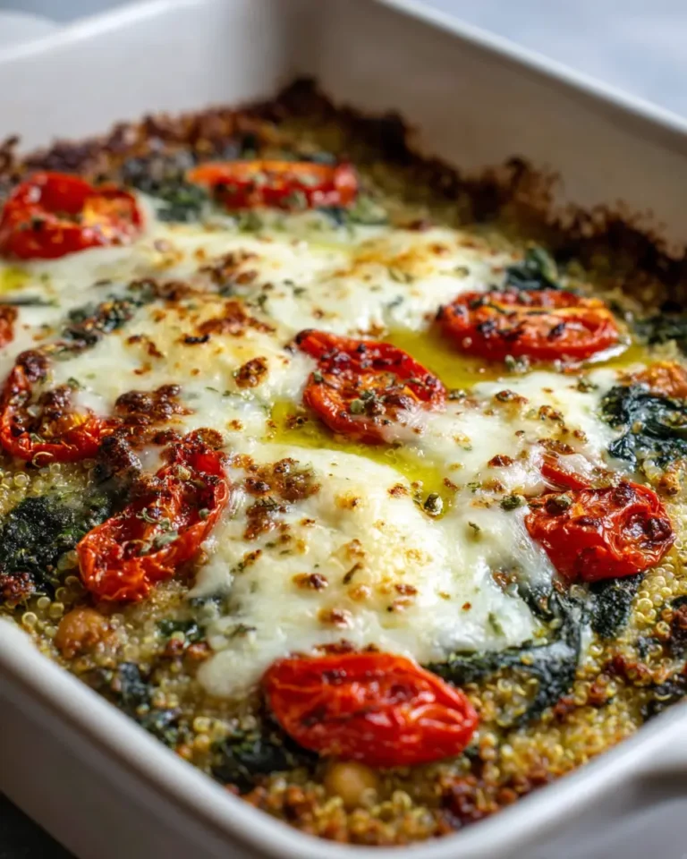 Tomato Quinoa Pesto Bake