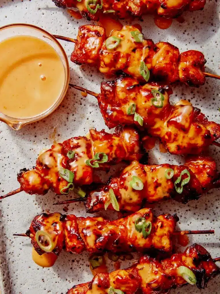 air fryer bang bang chicken skewers