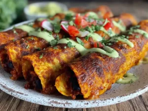 Baked Black Bean and Sweet Potato Flautas