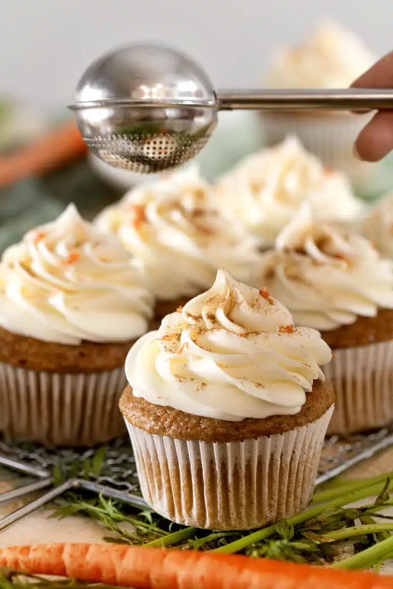 carrot cake cupcakes with cream cheese frosting