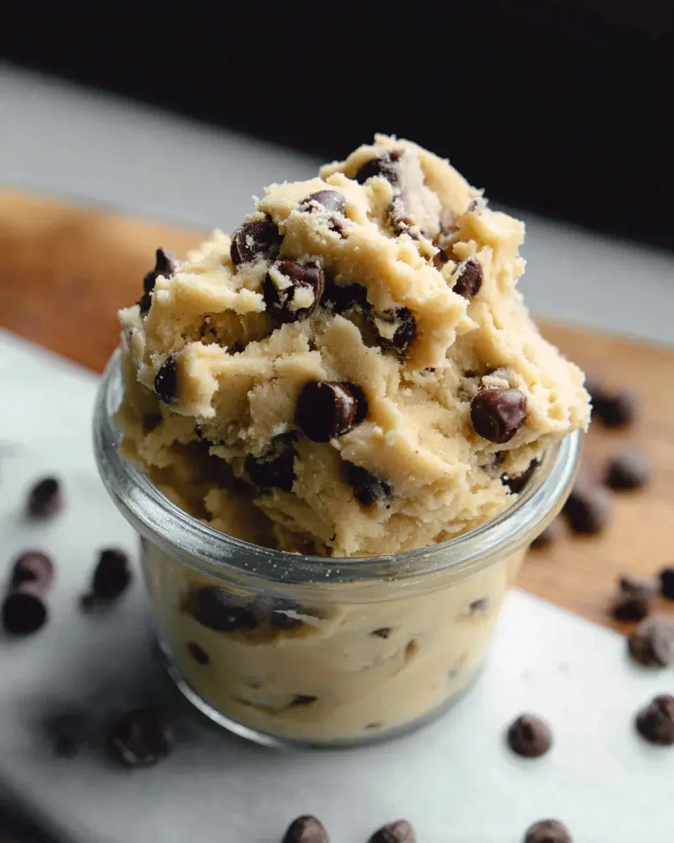 chocolate chip edible cookie dough for one