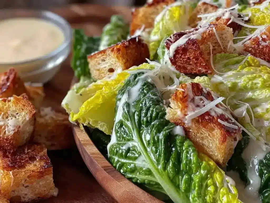Classic Caesar Salad Recipe with Homemade Dressing and Sourdough Croutons Better Than Restaurant