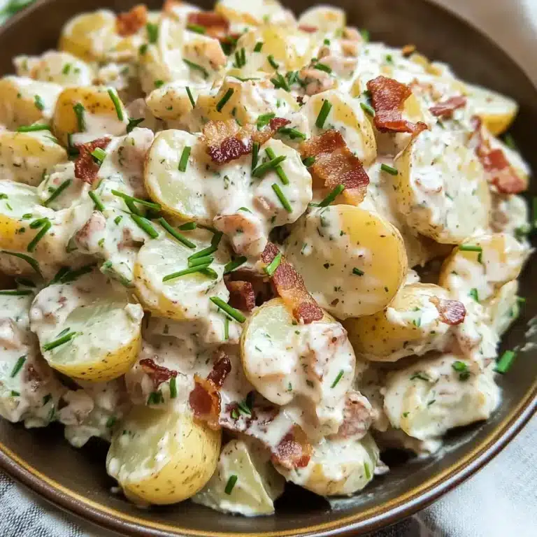 creamy potato salad with chicken bacon