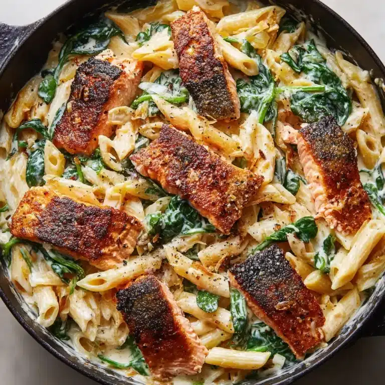 Creamy Salmon Spinach Pasta (30-Minute Skillet Recipe)