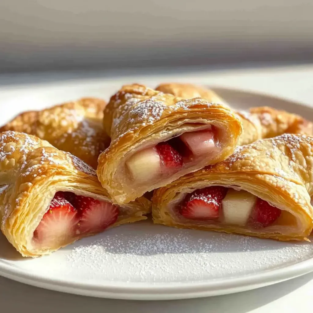 easy strawberry rhubarb turnovers