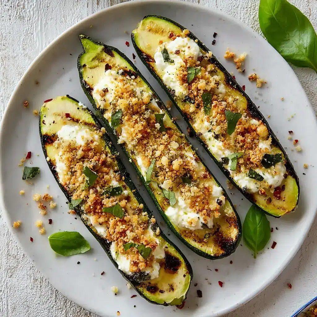 Grilled Zucchini Boats with Goat Cheese
