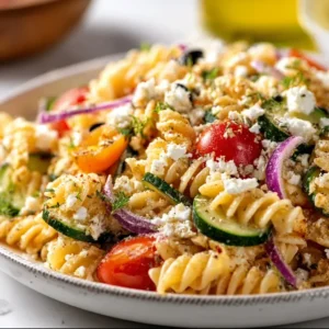 Healthy High Protein Pasta Salad (No Mayo!)
