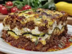 Low-Carb Zucchini Lasagna with Ground Turkey and Ricotta