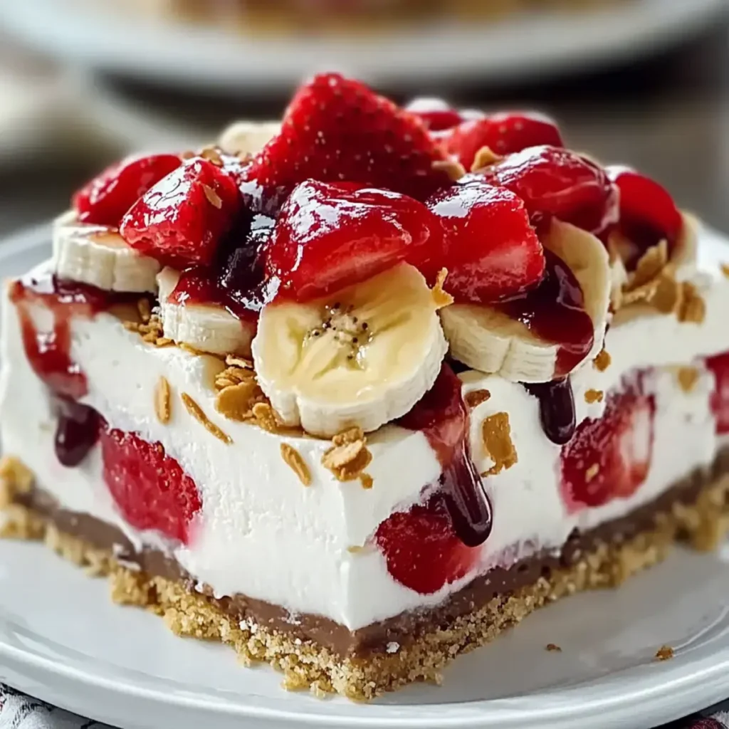 no bake banana split cake